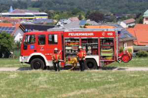 Ein Löschfahrzeug der Feuerwehr